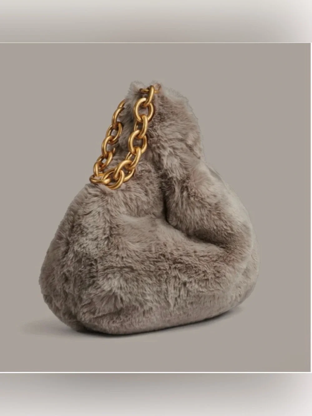 Donna Karan Lawerence Faux Fur Wristlet. Cloud.